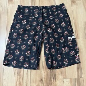 Maloja Womens MTB Shorts Sz S Mountain Bike Conny Flower Print Black 11" Inseam